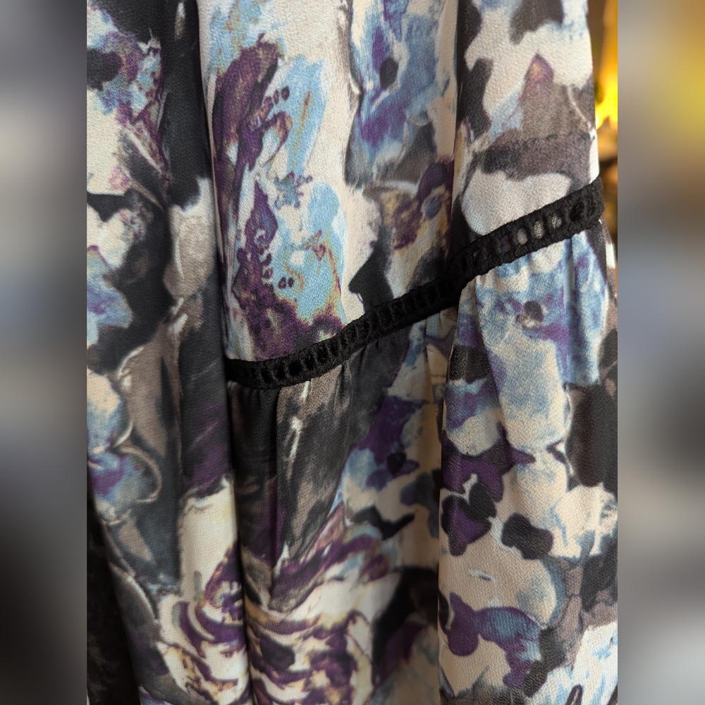 KUT From The Kloth Floral Print Dress with Lace Accents Size 6 - Picture 3 of 6